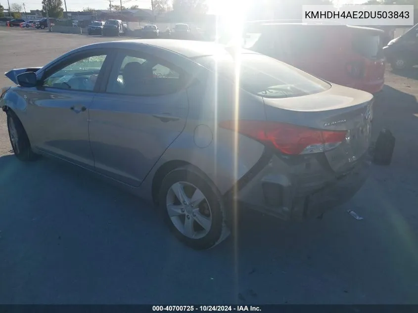 2013 Hyundai Elantra Gls VIN: KMHDH4AE2DU503843 Lot: 40700725