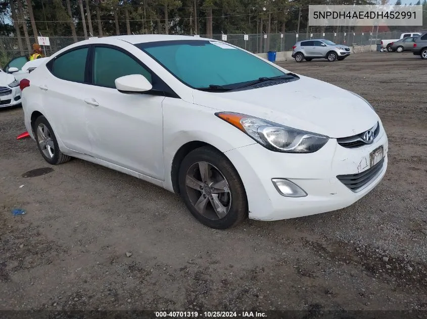 2013 Hyundai Elantra Gls VIN: 5NPDH4AE4DH452991 Lot: 40701319