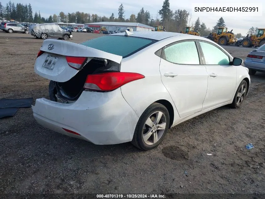 2013 Hyundai Elantra Gls VIN: 5NPDH4AE4DH452991 Lot: 40701319