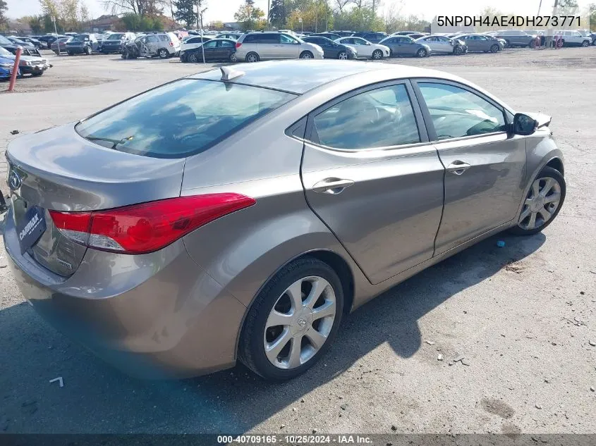 2013 Hyundai Elantra Limited VIN: 5NPDH4AE4DH273771 Lot: 40709165