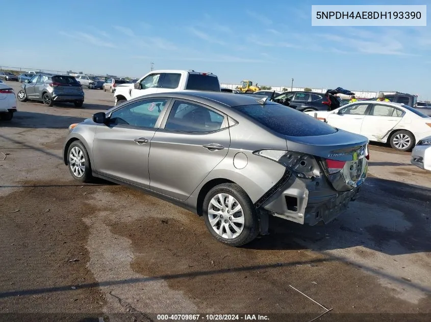 2013 Hyundai Elantra Gls VIN: 5NPDH4AE8DH193390 Lot: 40709867