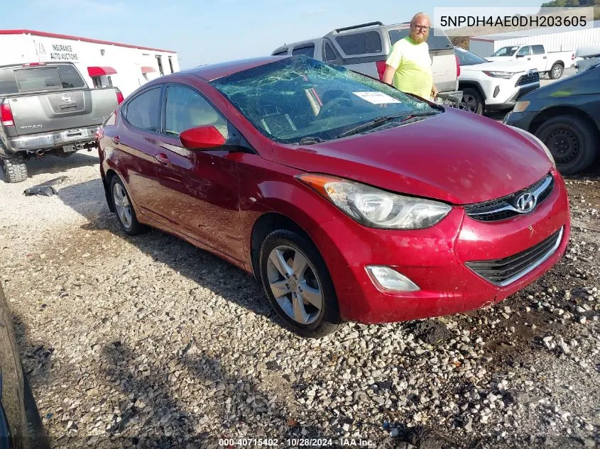 2013 Hyundai Elantra Gls VIN: 5NPDH4AE0DH203605 Lot: 40715402