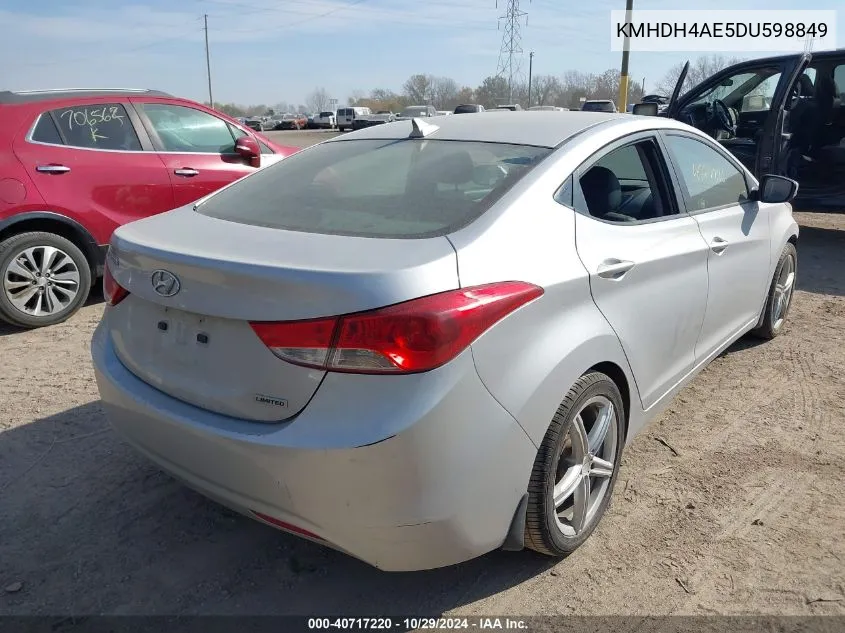 KMHDH4AE5DU598849 2013 Hyundai Elantra Limited