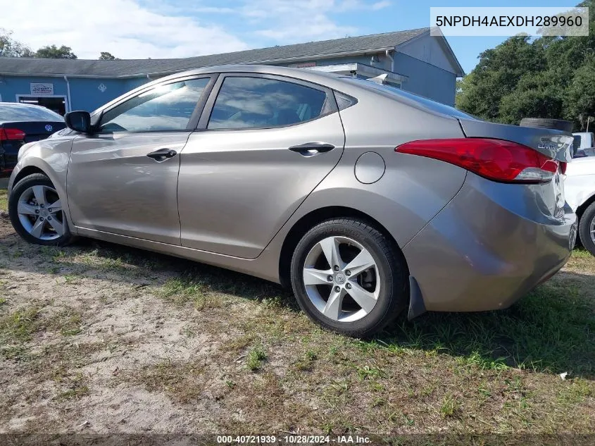 2013 Hyundai Elantra Gls VIN: 5NPDH4AEXDH289960 Lot: 40721939