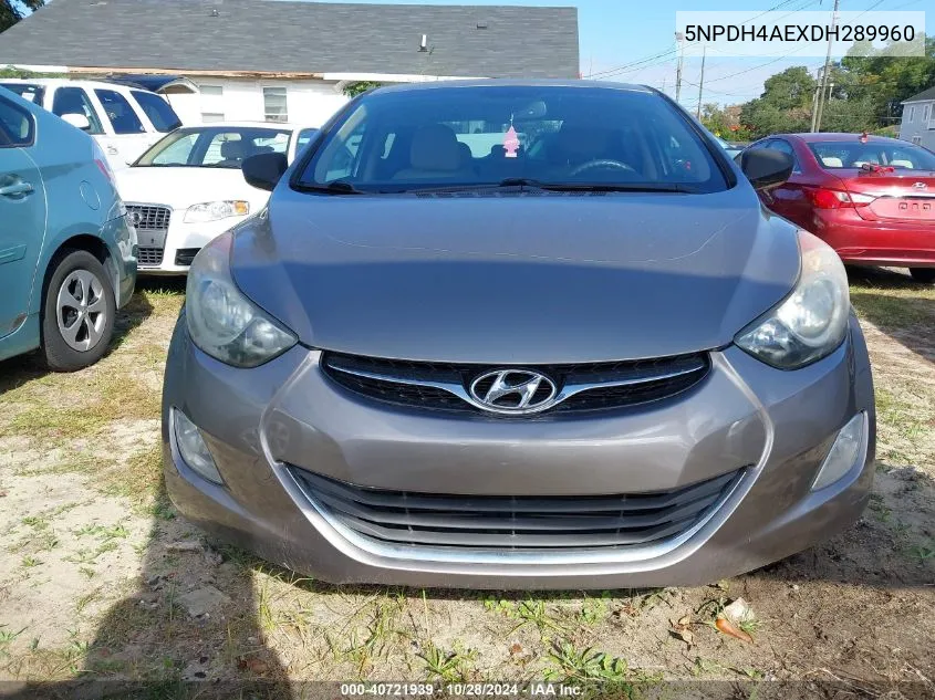 2013 Hyundai Elantra Gls VIN: 5NPDH4AEXDH289960 Lot: 40721939