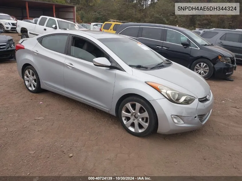 2013 Hyundai Elantra Limited VIN: 5NPDH4AE6DH344324 Lot: 40724139