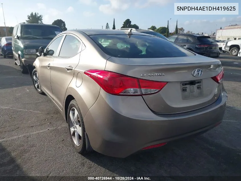 2013 Hyundai Elantra Gls VIN: 5NPDH4AE1DH419625 Lot: 40726944