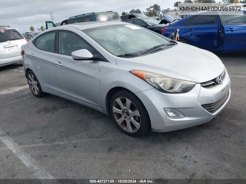 2013 Hyundai Elantra Limited VIN: KMHDH4AE0DU985972 Lot: 40727130