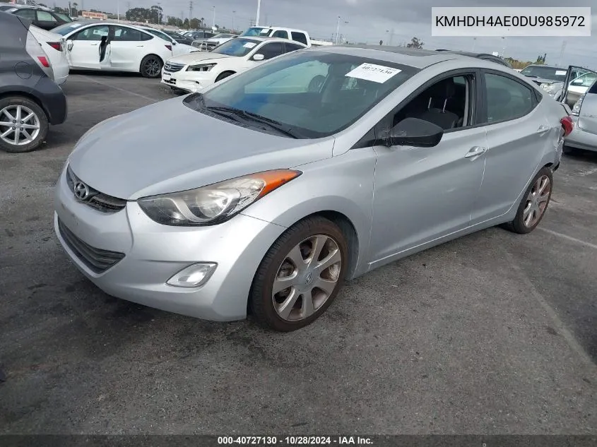 2013 Hyundai Elantra Limited VIN: KMHDH4AE0DU985972 Lot: 40727130