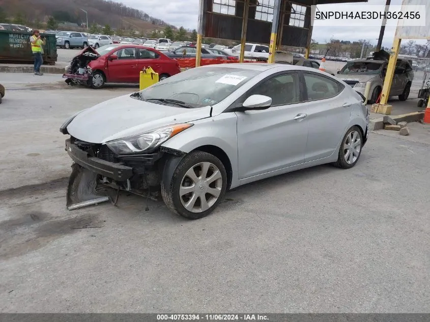 2013 Hyundai Elantra Limited VIN: 5NPDH4AE3DH362456 Lot: 40753394