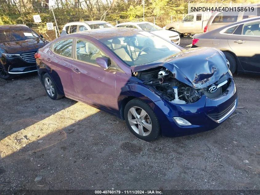 2013 Hyundai Elantra Gls VIN: 5NPDH4AE4DH158619 Lot: 40760179