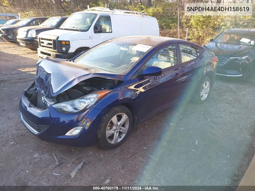 2013 Hyundai Elantra Gls VIN: 5NPDH4AE4DH158619 Lot: 40760179