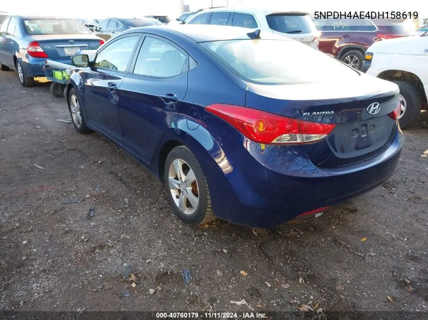 2013 Hyundai Elantra Gls VIN: 5NPDH4AE4DH158619 Lot: 40760179