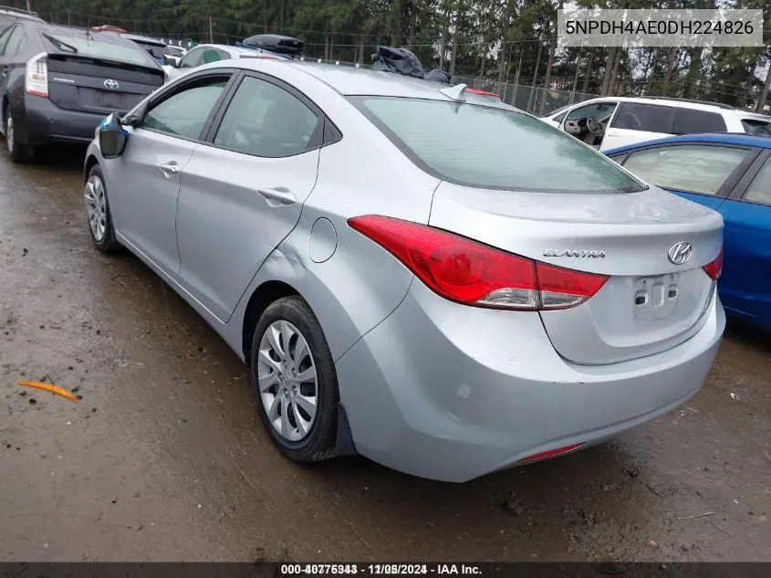 2013 Hyundai Elantra Gls VIN: 5NPDH4AE0DH224826 Lot: 40775343