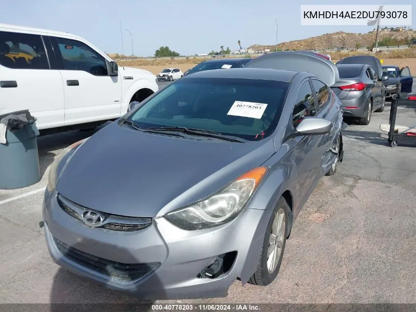 2013 Hyundai Elantra Gls VIN: KMHDH4AE2DU793078 Lot: 40778203