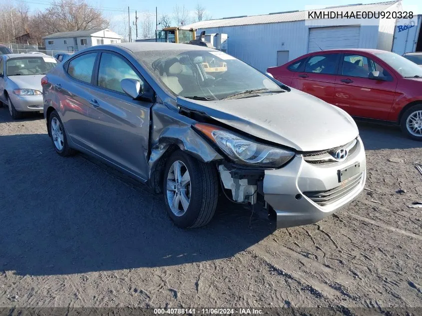 2013 Hyundai Elantra Gls VIN: KMHDH4AE0DU920328 Lot: 40788141