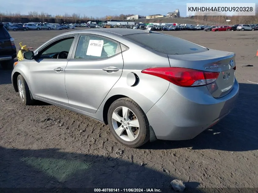 2013 Hyundai Elantra Gls VIN: KMHDH4AE0DU920328 Lot: 40788141