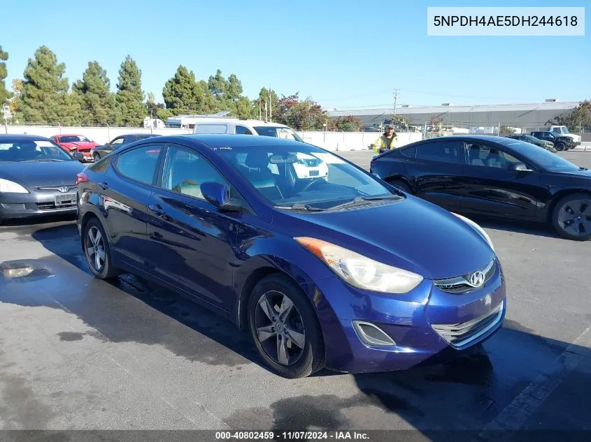 2013 Hyundai Elantra Gls VIN: 5NPDH4AE5DH244618 Lot: 40802459