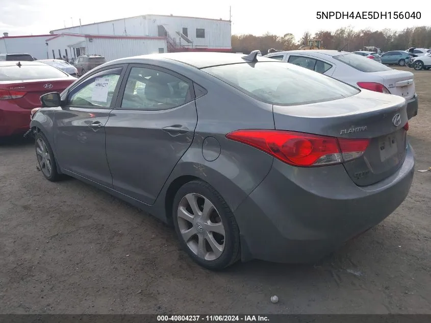 2013 Hyundai Elantra Limited VIN: 5NPDH4AE5DH156040 Lot: 40804237