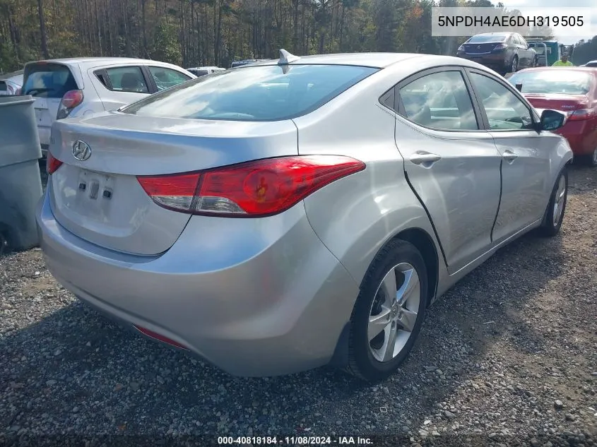 2013 Hyundai Elantra Gls VIN: 5NPDH4AE6DH319505 Lot: 40818184