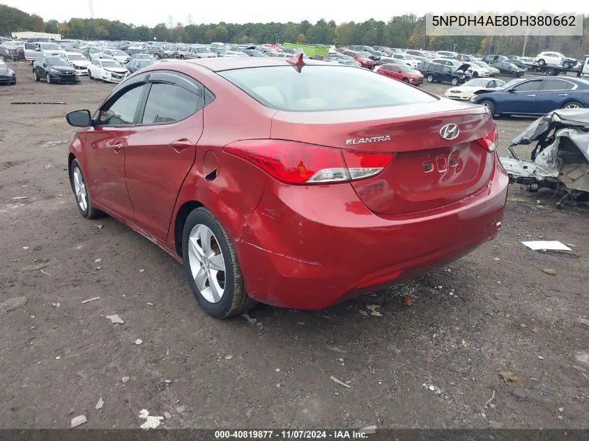 2013 Hyundai Elantra Gls VIN: 5NPDH4AE8DH380662 Lot: 40819877