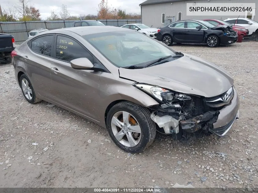 2013 Hyundai Elantra Gls VIN: 5NPDH4AE4DH392646 Lot: 40843091