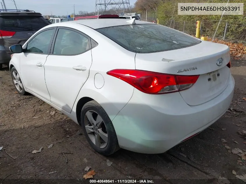 5NPDH4AE6DH363391 2013 Hyundai Elantra Gls