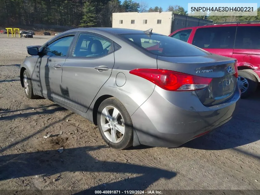 2013 Hyundai Elantra Gls VIN: 5NPDH4AE3DH400221 Lot: 40891871