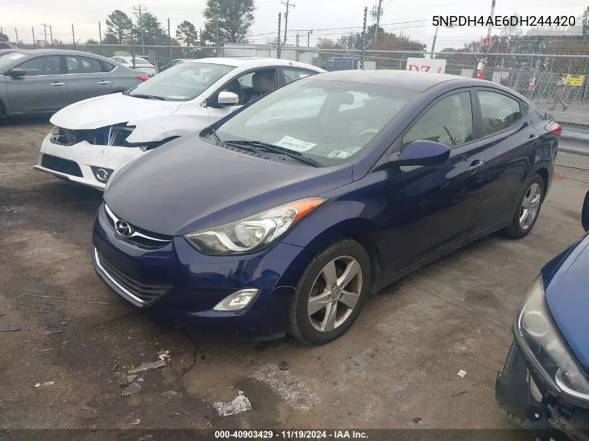 2013 Hyundai Elantra Gls VIN: 5NPDH4AE6DH244420 Lot: 40903429