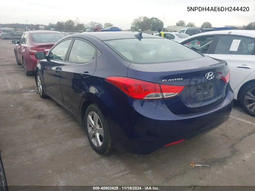 2013 Hyundai Elantra Gls VIN: 5NPDH4AE6DH244420 Lot: 40903429