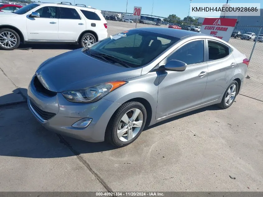 2013 Hyundai Elantra Gls VIN: KMHDH4AE0DU928686 Lot: 40921334