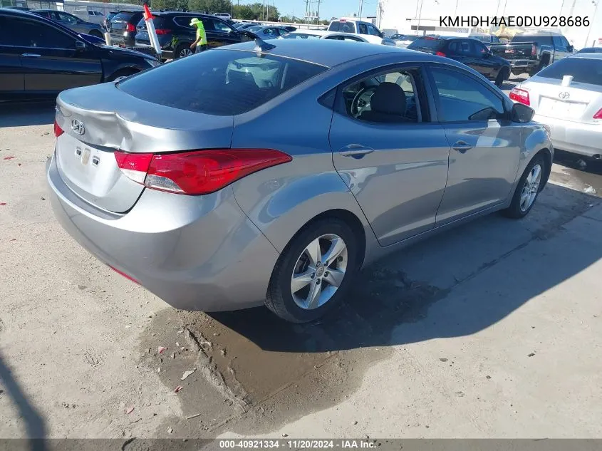 2013 Hyundai Elantra Gls VIN: KMHDH4AE0DU928686 Lot: 40921334