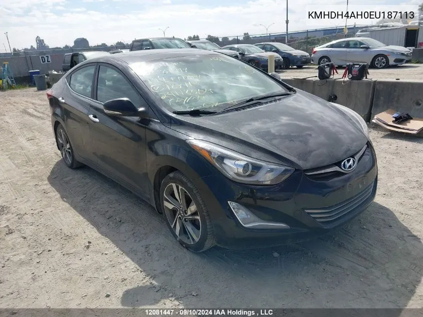 2014 Hyundai Elantra Se/Sport/Limited VIN: KMHDH4AH0EU187113 Lot: 12081447