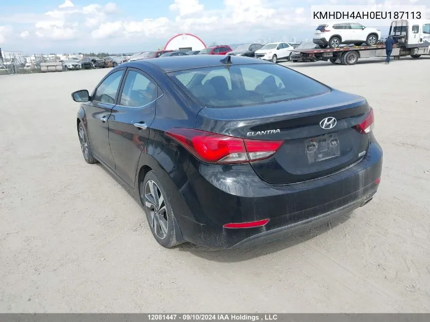 2014 Hyundai Elantra Se/Sport/Limited VIN: KMHDH4AH0EU187113 Lot: 12081447