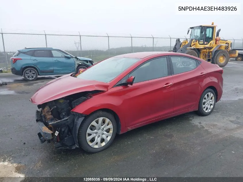 5NPDH4AE3EH483926 2014 Hyundai Elantra Se/Sport/Limited