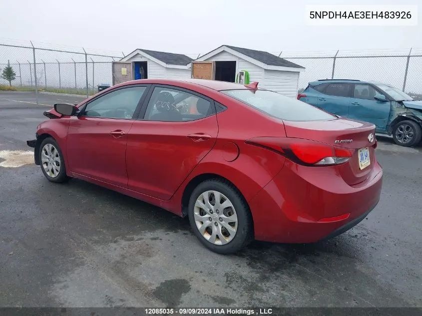 5NPDH4AE3EH483926 2014 Hyundai Elantra Se/Sport/Limited