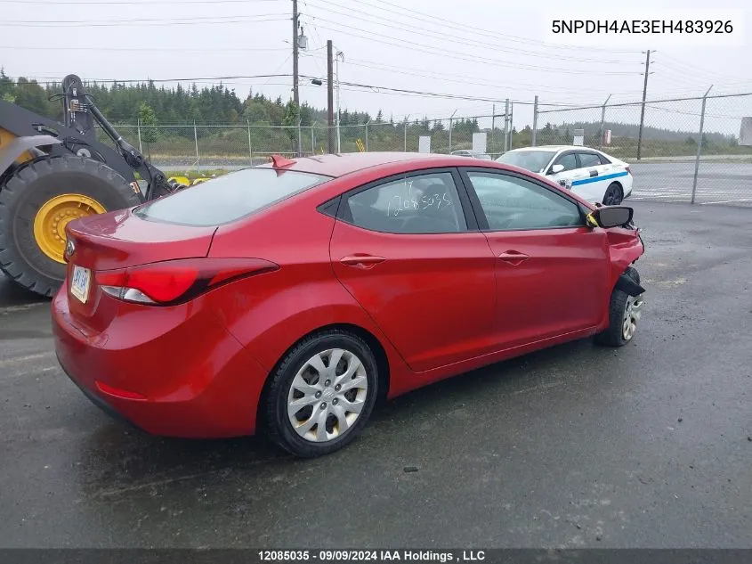 5NPDH4AE3EH483926 2014 Hyundai Elantra Se/Sport/Limited