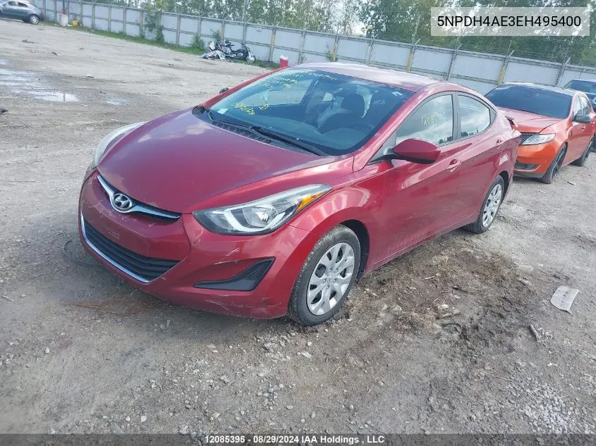 2014 Hyundai Elantra Se/Sport/Limited VIN: 5NPDH4AE3EH495400 Lot: 12085395