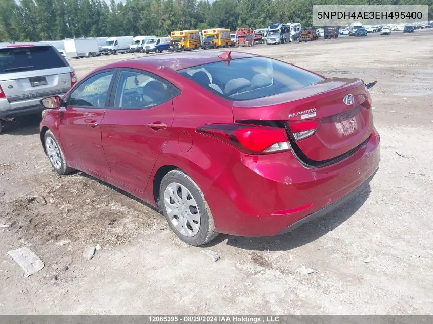 2014 Hyundai Elantra Se/Sport/Limited VIN: 5NPDH4AE3EH495400 Lot: 12085395