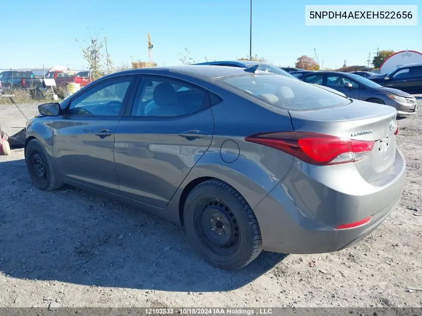 2014 Hyundai Elantra VIN: 5NPDH4AEXEH522656 Lot: 12103533