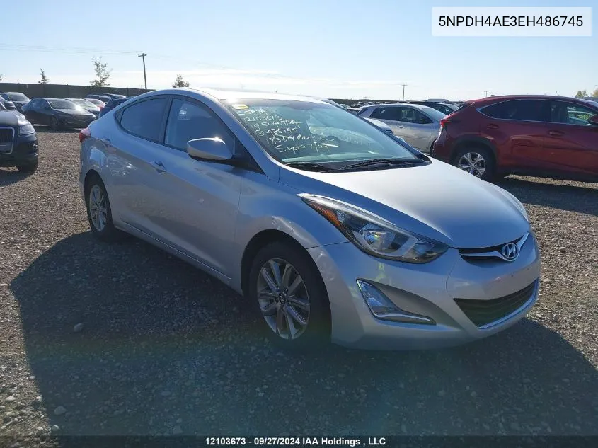 2014 Hyundai Elantra Se/Sport/Limited VIN: 5NPDH4AE3EH486745 Lot: 12103673