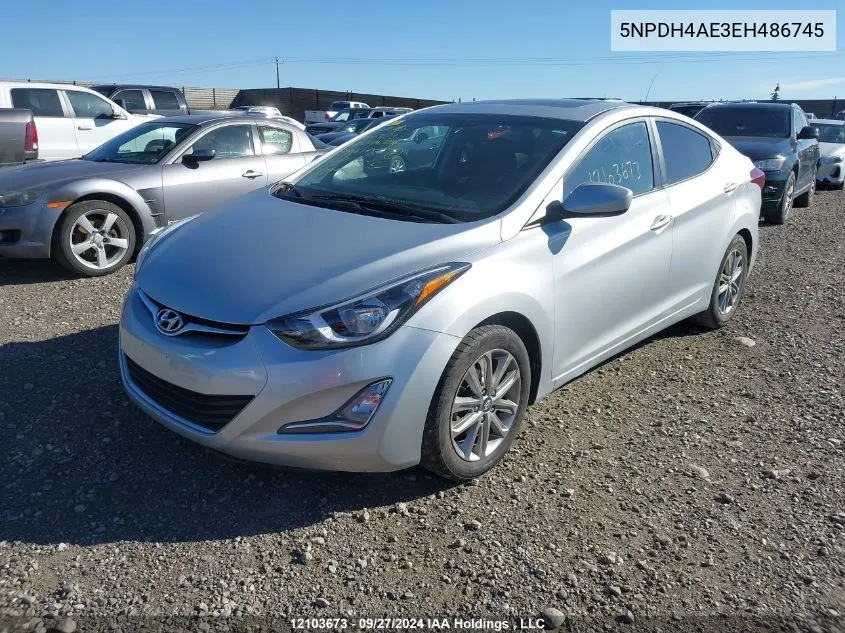 2014 Hyundai Elantra Se/Sport/Limited VIN: 5NPDH4AE3EH486745 Lot: 12103673