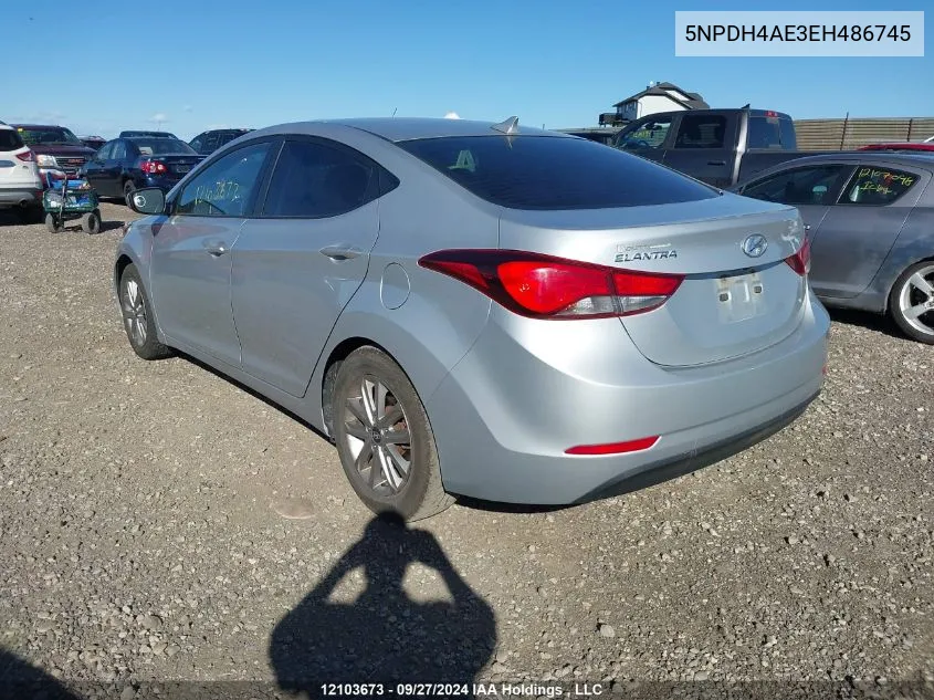 2014 Hyundai Elantra Se/Sport/Limited VIN: 5NPDH4AE3EH486745 Lot: 12103673