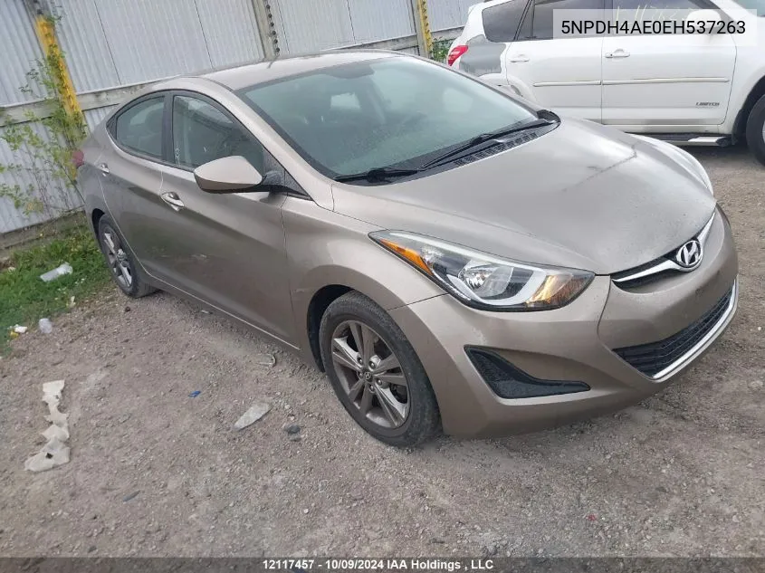 2014 Hyundai Elantra Gl VIN: 5NPDH4AE0EH537263 Lot: 12117457