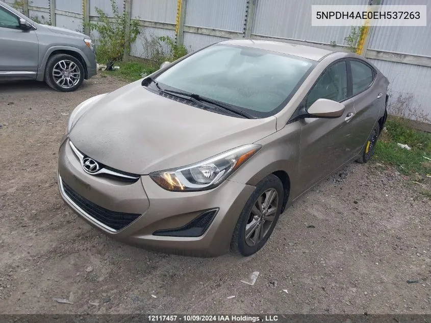 5NPDH4AE0EH537263 2014 Hyundai Elantra Gl