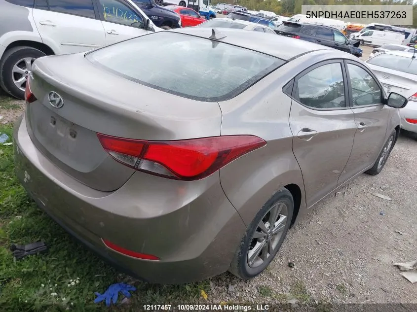 2014 Hyundai Elantra Gl VIN: 5NPDH4AE0EH537263 Lot: 12117457