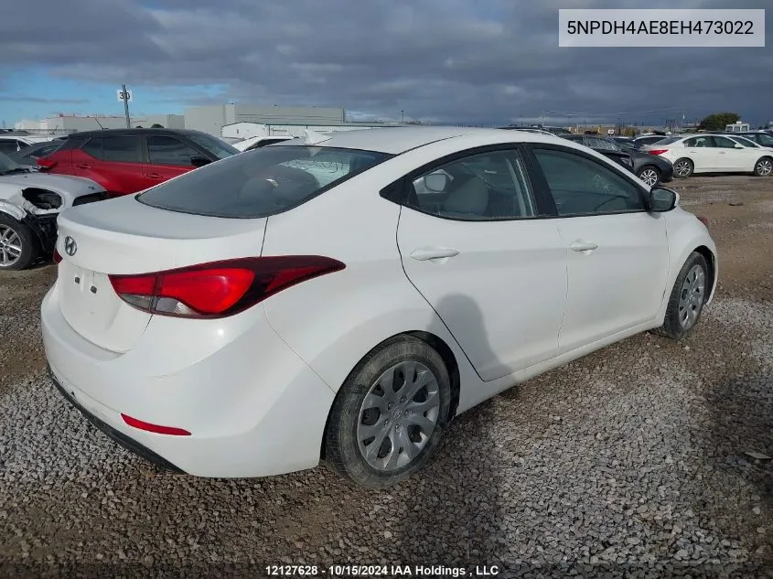 2014 Hyundai Elantra Gl VIN: 5NPDH4AE8EH473022 Lot: 12127628