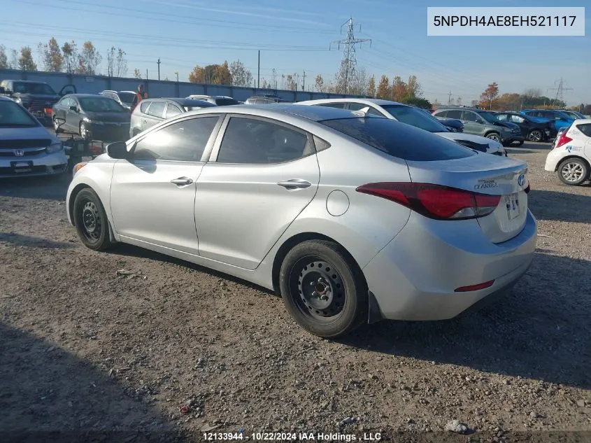 2014 Hyundai Elantra Se/Sport/Limited VIN: 5NPDH4AE8EH521117 Lot: 12133944