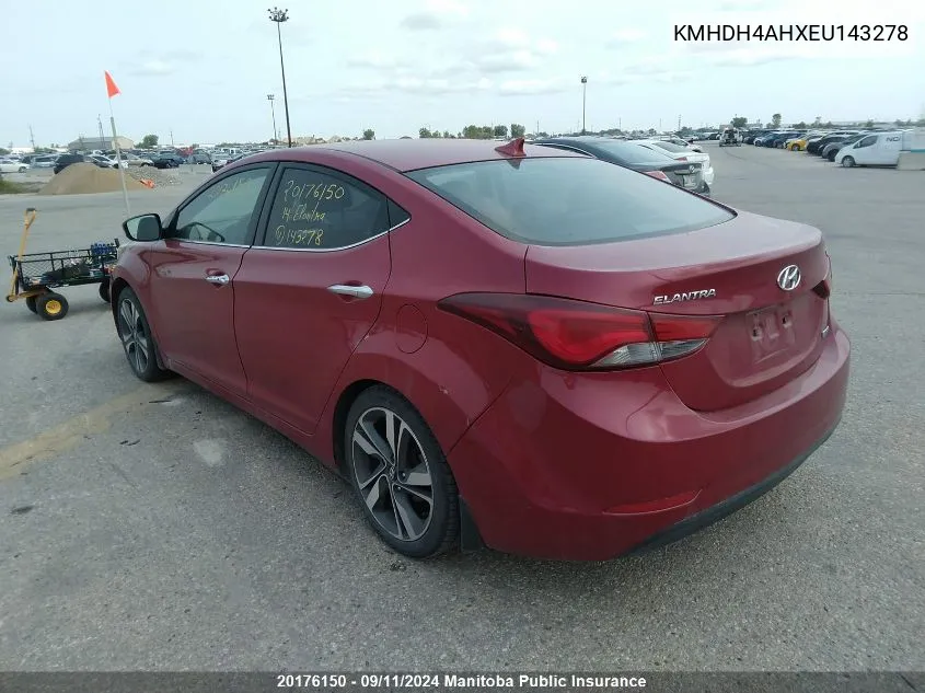 KMHDH4AHXEU143278 2014 Hyundai Elantra