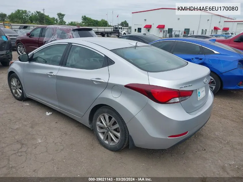 KMHDH4AE6EU170080 2014 Hyundai Elantra Se